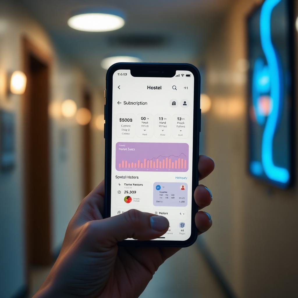 Student holding a phone showing the Limitless subscription dashboard